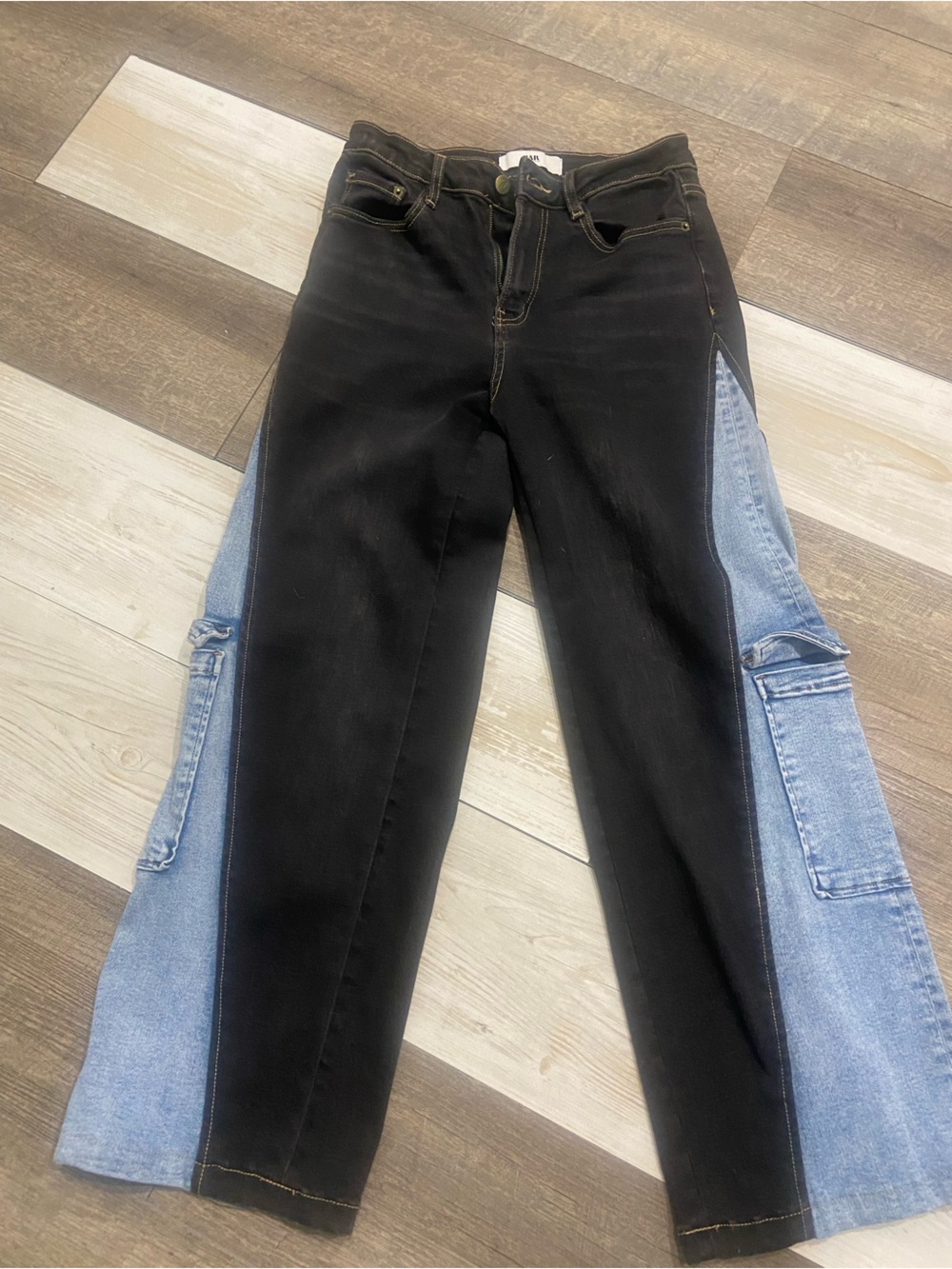 Two-Tone Black and Light Blue Women’s Jeans